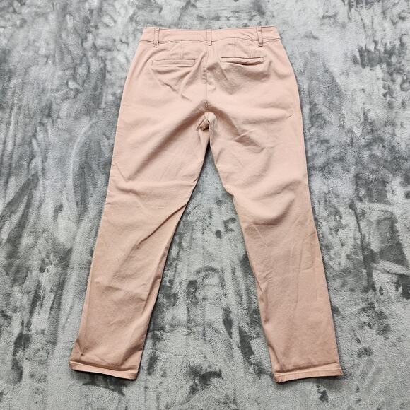 Ann Taylor LOFT Pant Womens 6P PETITE Pink Marisa Mid Rise Cropped Chino Preppy - Picture 2 of 10